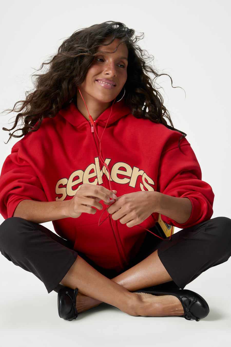Seekers Doozy Zip Up Hoodie in Red