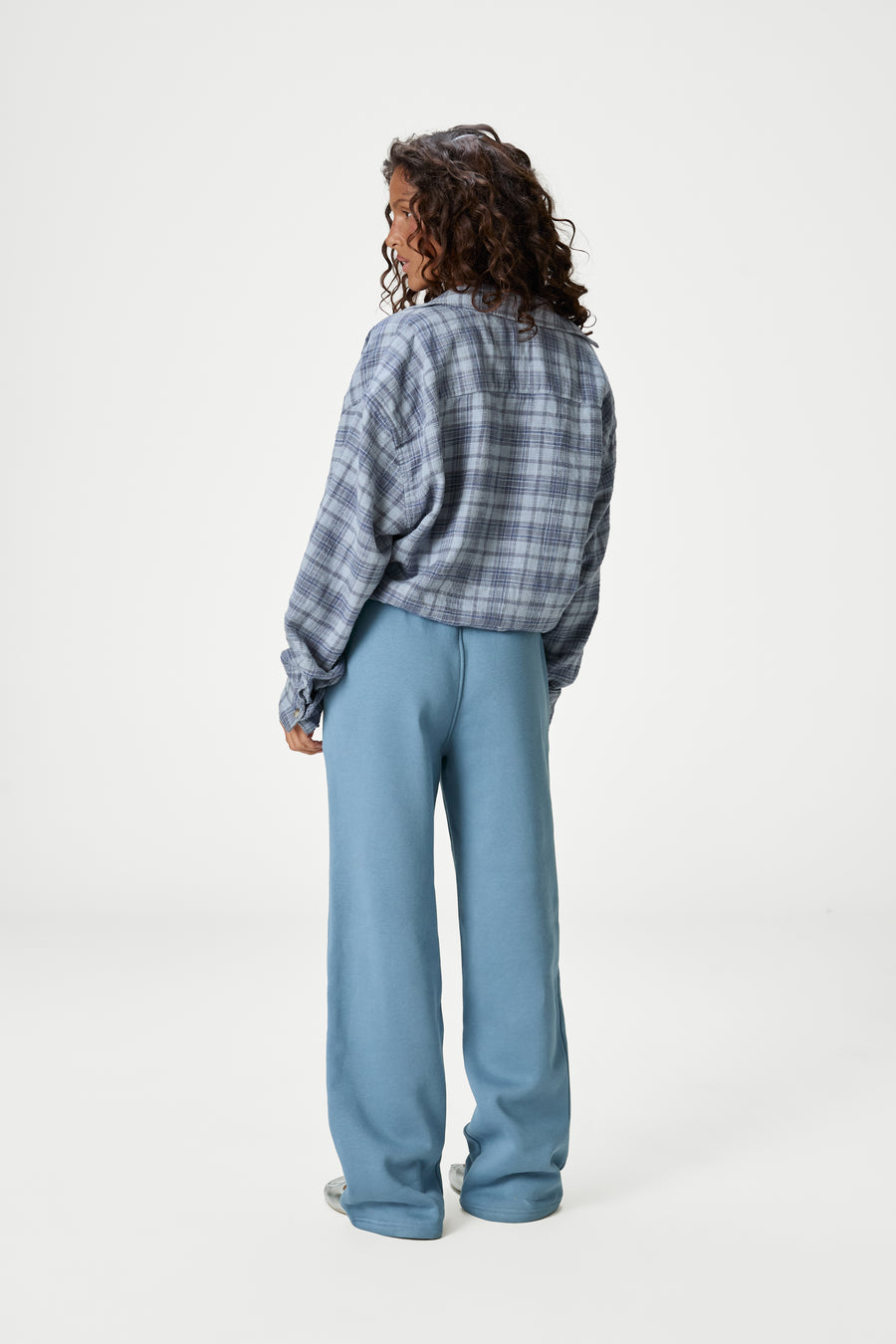 Seekers Classic Wide Leg Sweatpants in Mid Blue