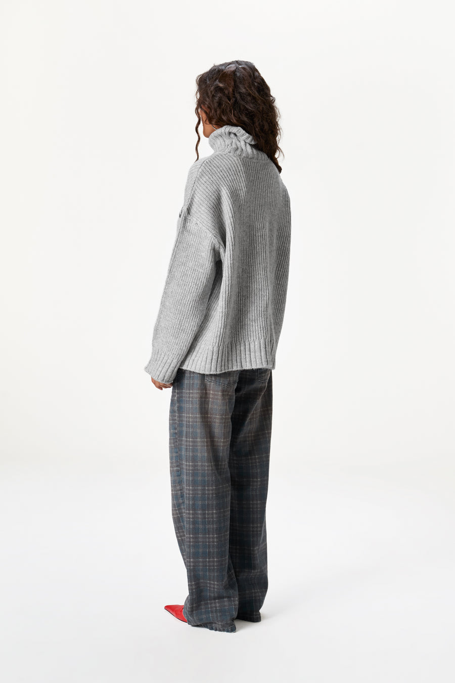 Misty Roll Neck Knit Jumper in Grey