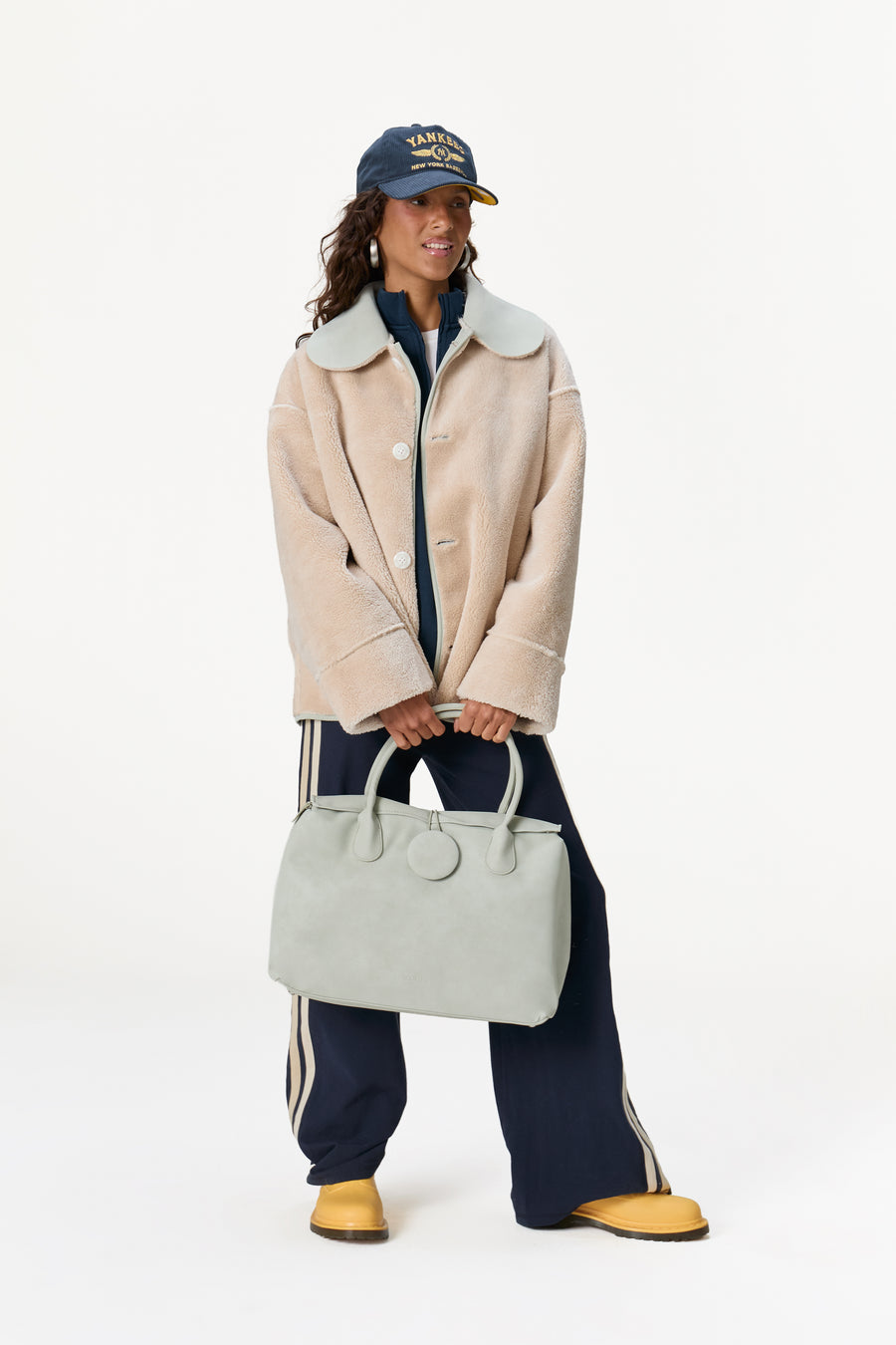 Tully Button Carryall Bag in Light Green