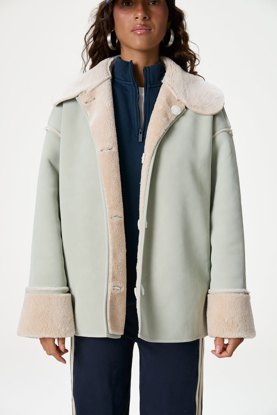 Tully Reversible Coat in Light Green