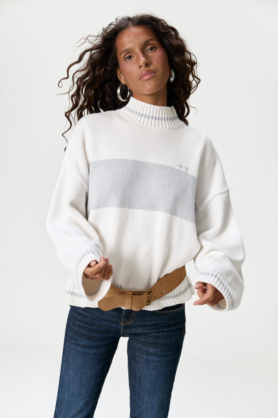 Bebe Roll Neck in Off White