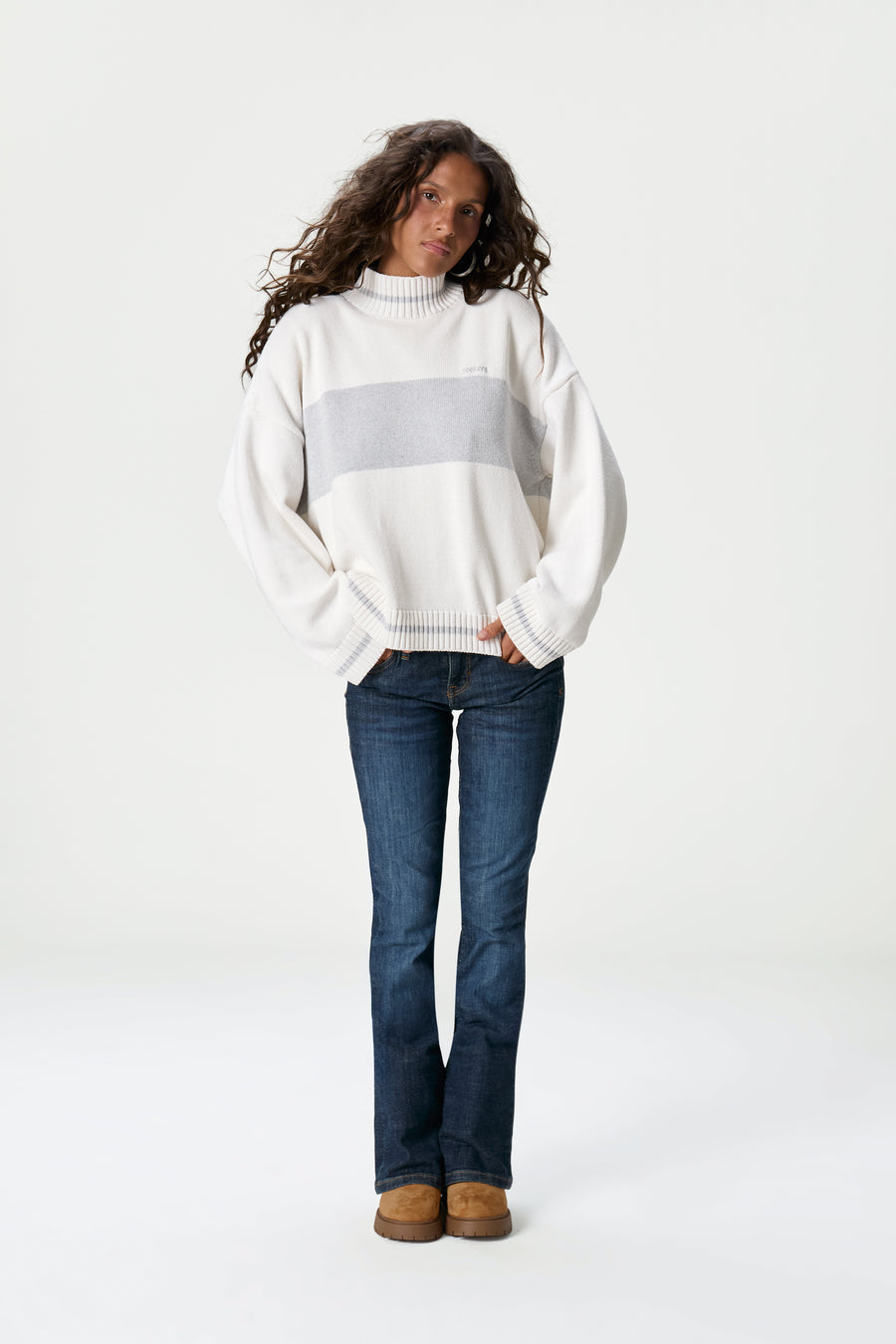 Bebe Roll Neck in Off White