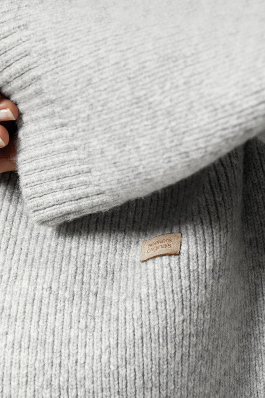 Originals Knit Zip Up in Light Grey