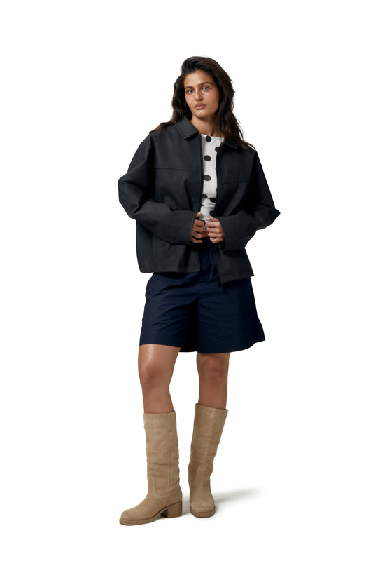 Sandra Quilted Vegan Leather Jacket