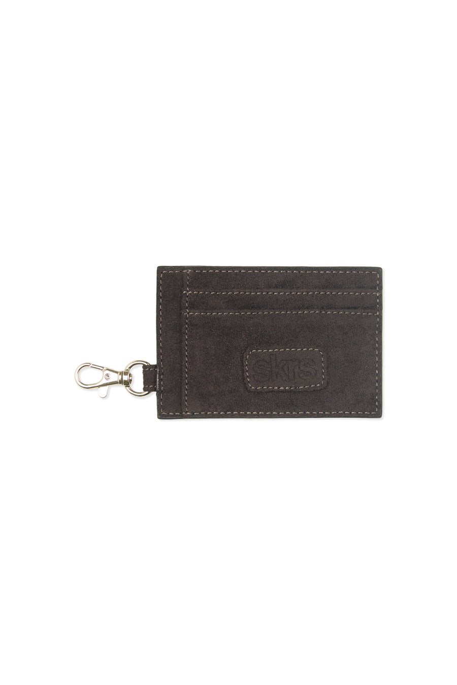 Martha Faux Suede Cardholder in Dark Grey