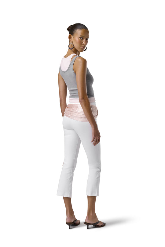 Huggie Layered Vest Top in Mid Grey