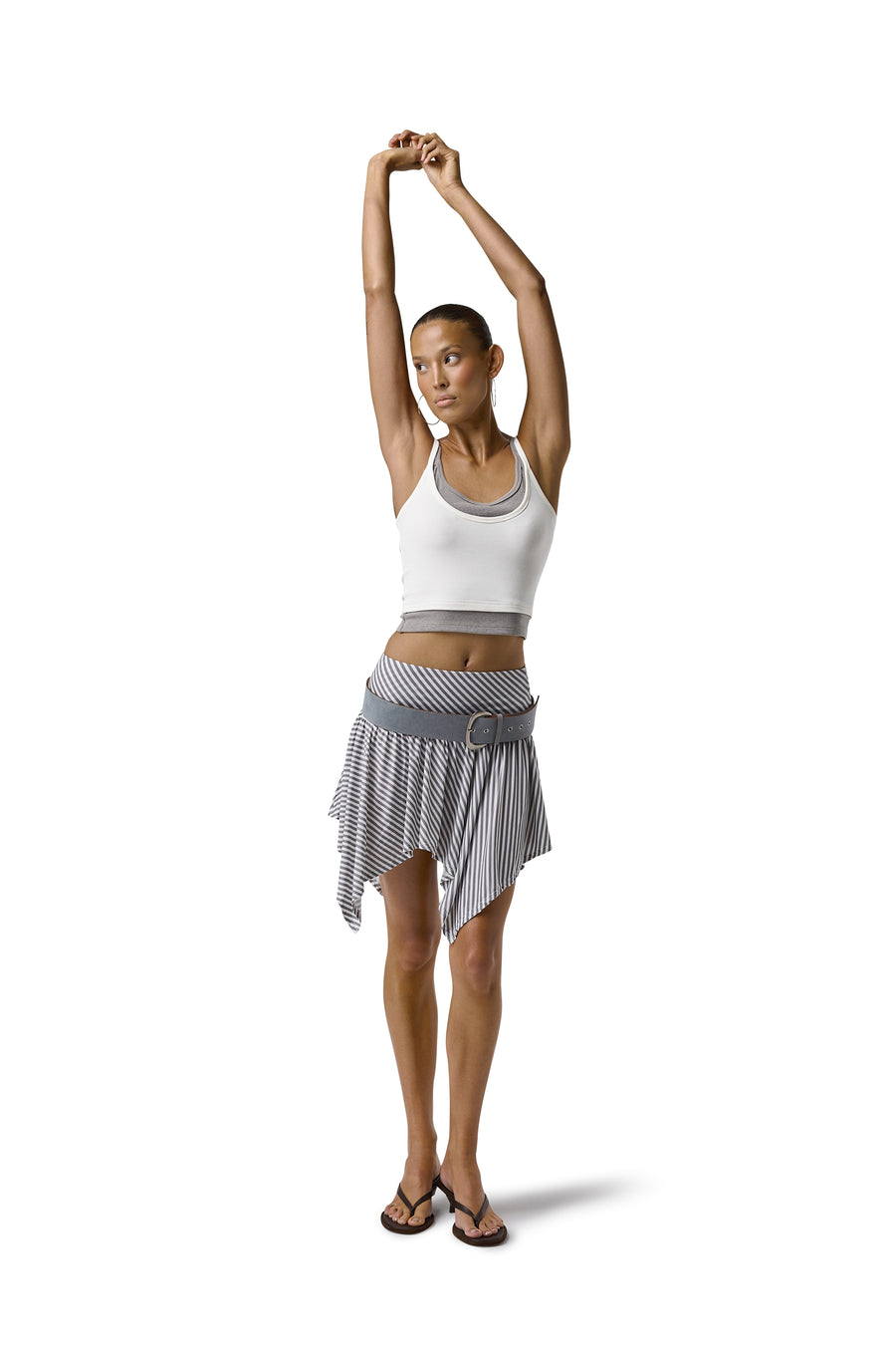 Huggie Layered Strappy Top in White