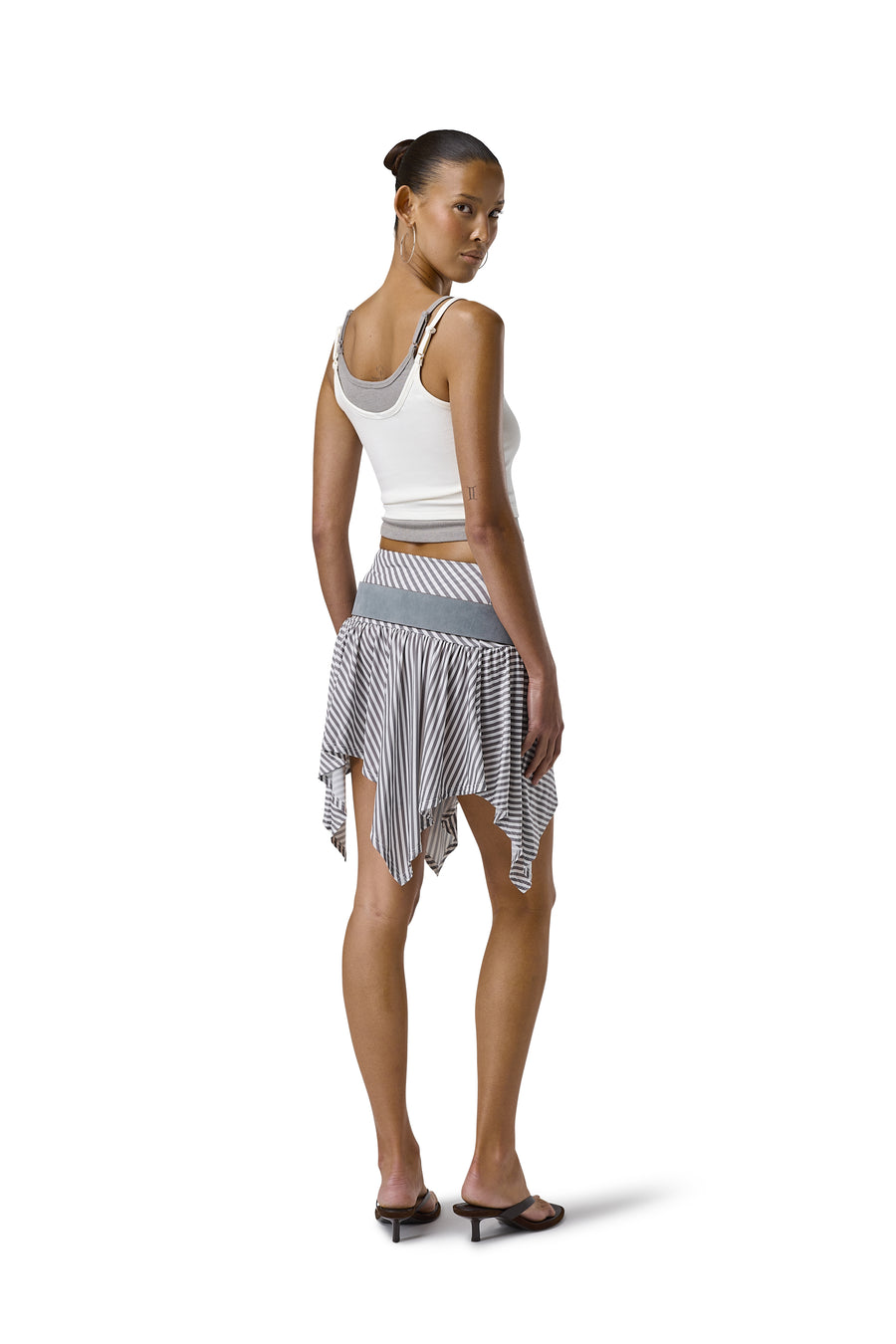 Huggie Layered Strappy Top in White