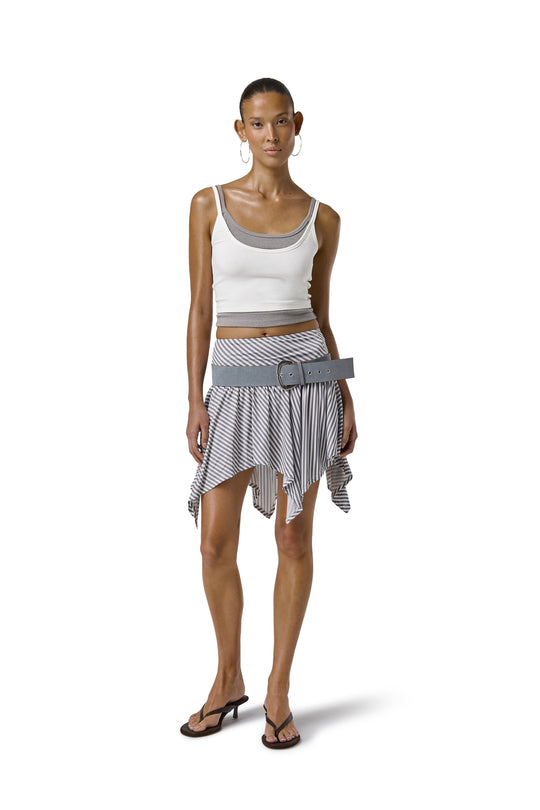 Huggie Layered Strappy Top in White
