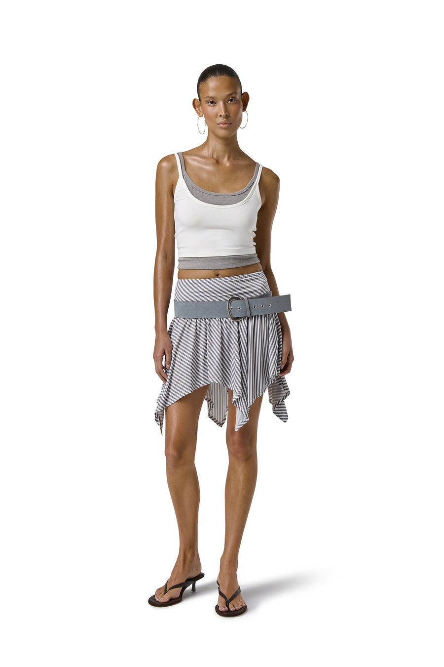 Huggie Layered Strappy Top in White