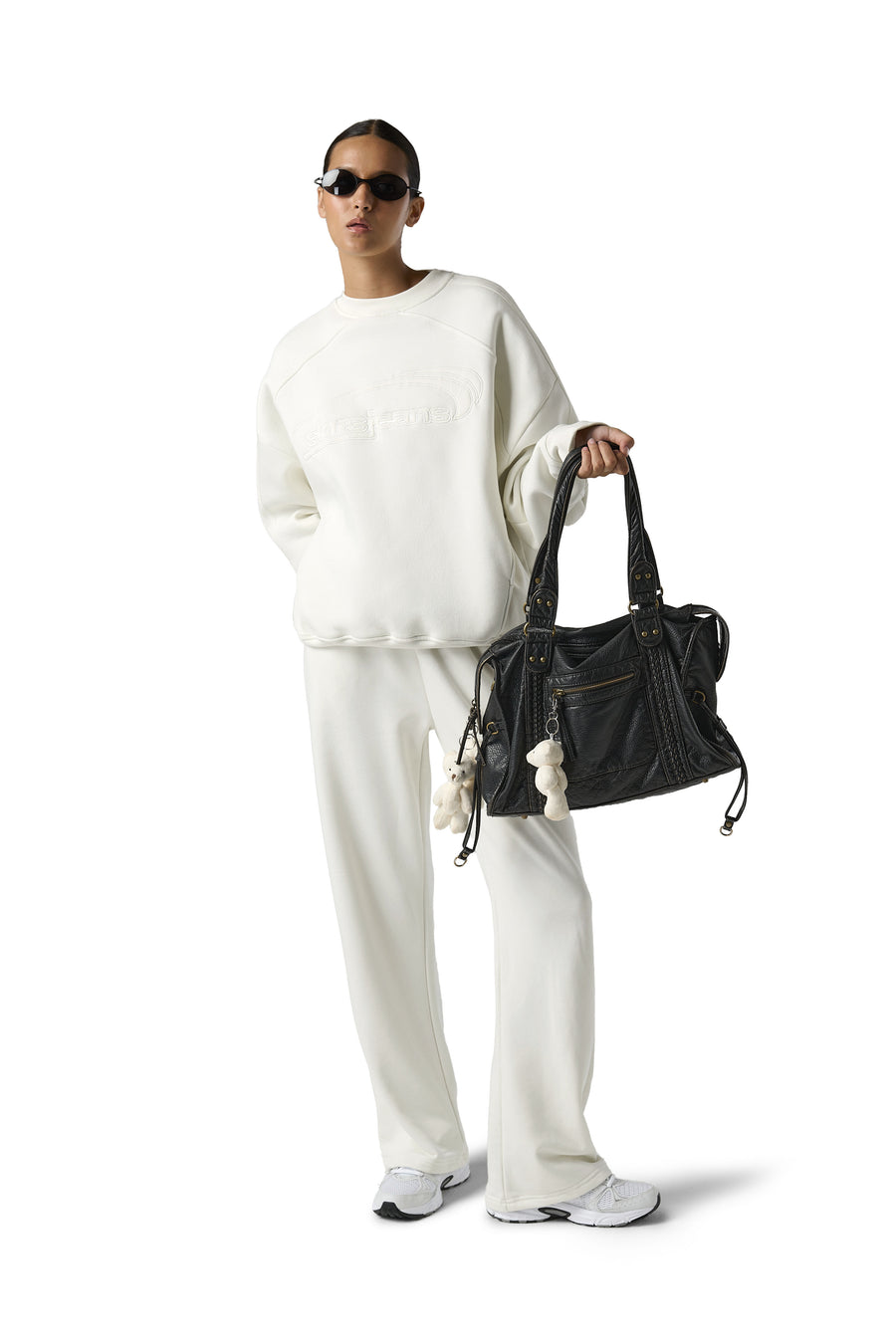 Series Wide Leg Sweatpants in Cream