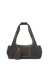 Martha Faux Suede Carryall in Dark Grey