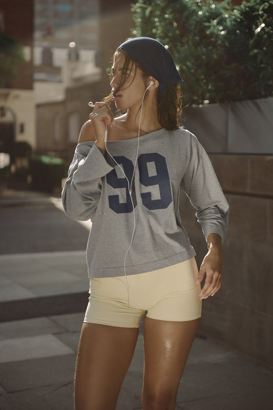 99 Slash Tee in Light Grey