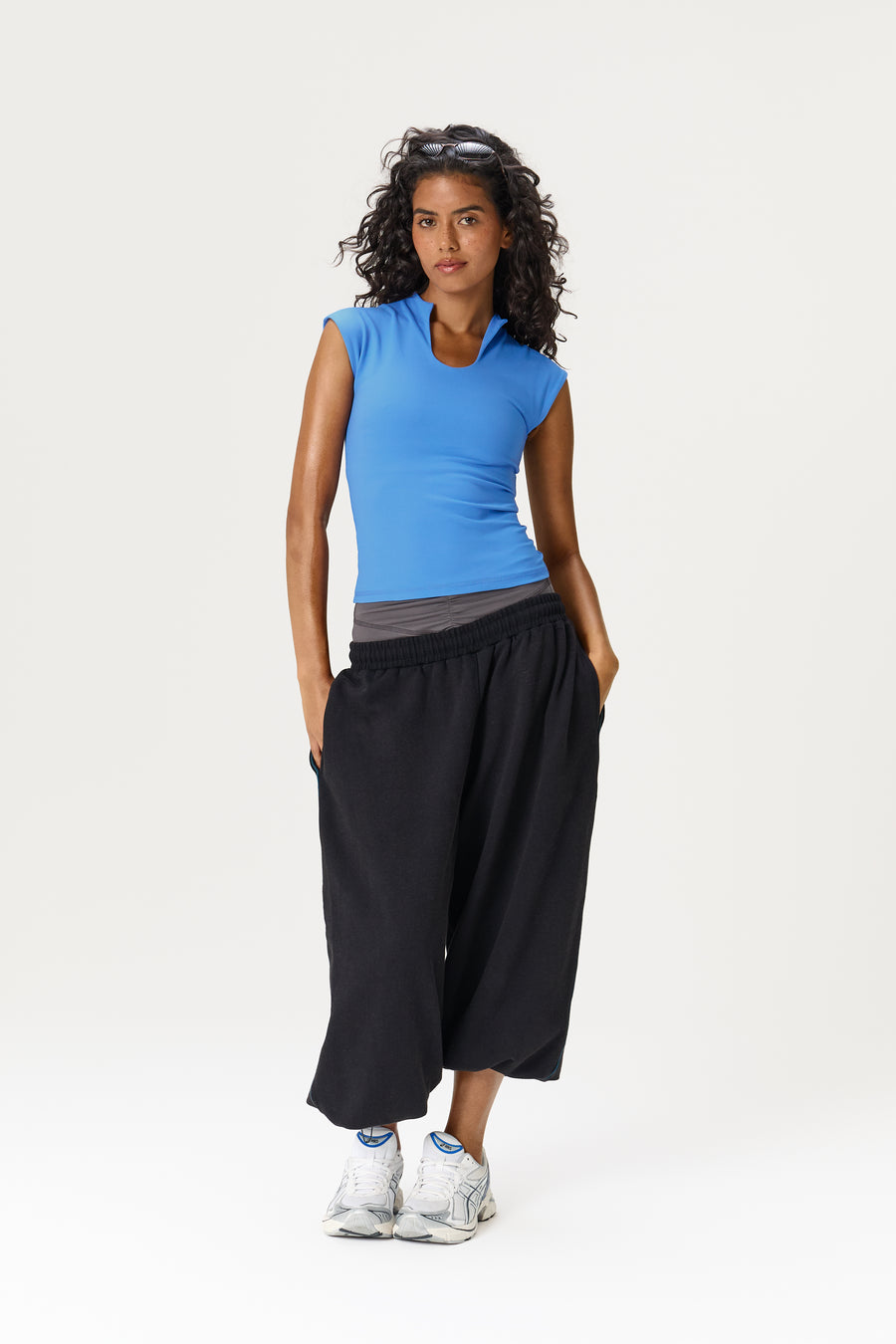 Scoop Active Capsleeve Top in Blue