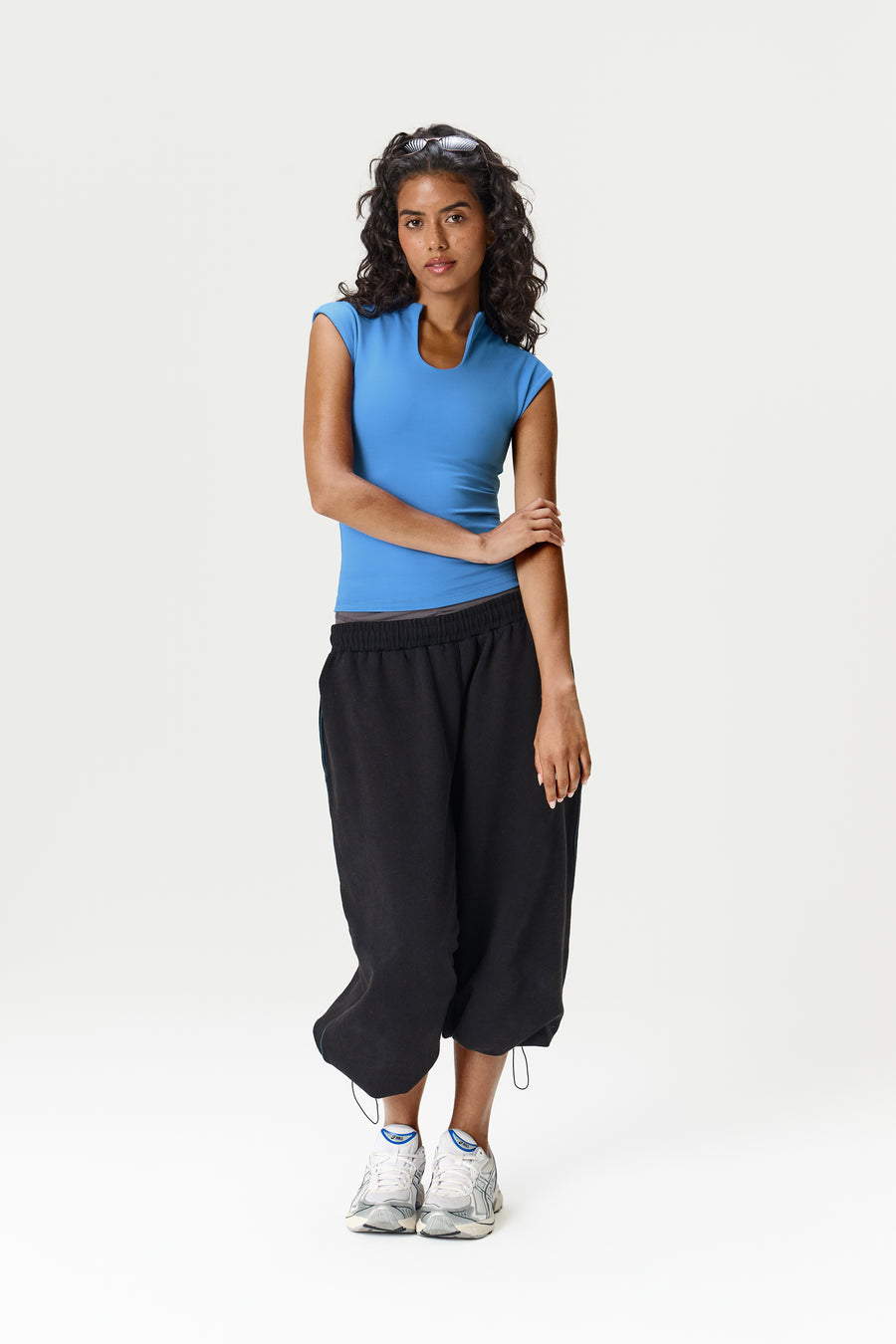 Scoop Active Capsleeve Top in Blue
