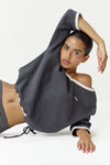 Pamela Cotton Cinch Sweatshirt in Charcoal