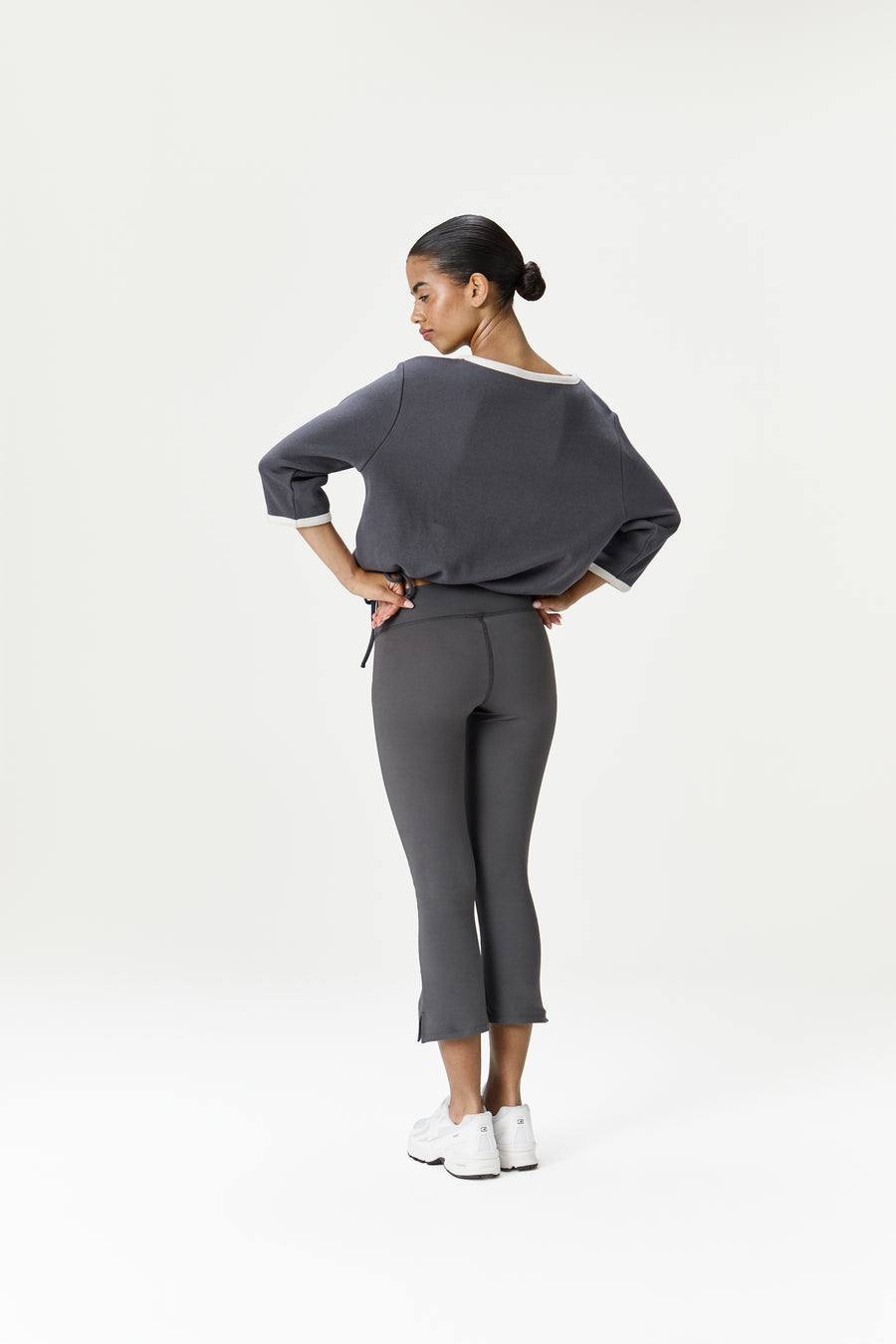 Sure Ruched Active Capri in Charcoal