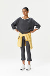 Pamela Cotton Cinch Sweatshirt in Charcoal