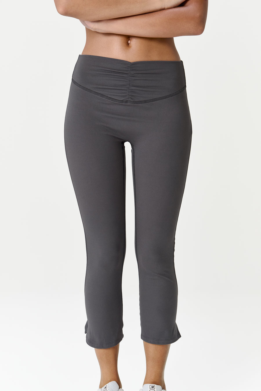 Sure Ruched Active Capri in Charcoal