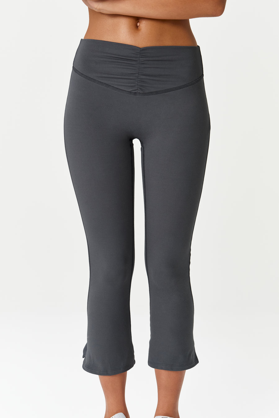 Sure Ruched Active Capri in Charcoal
