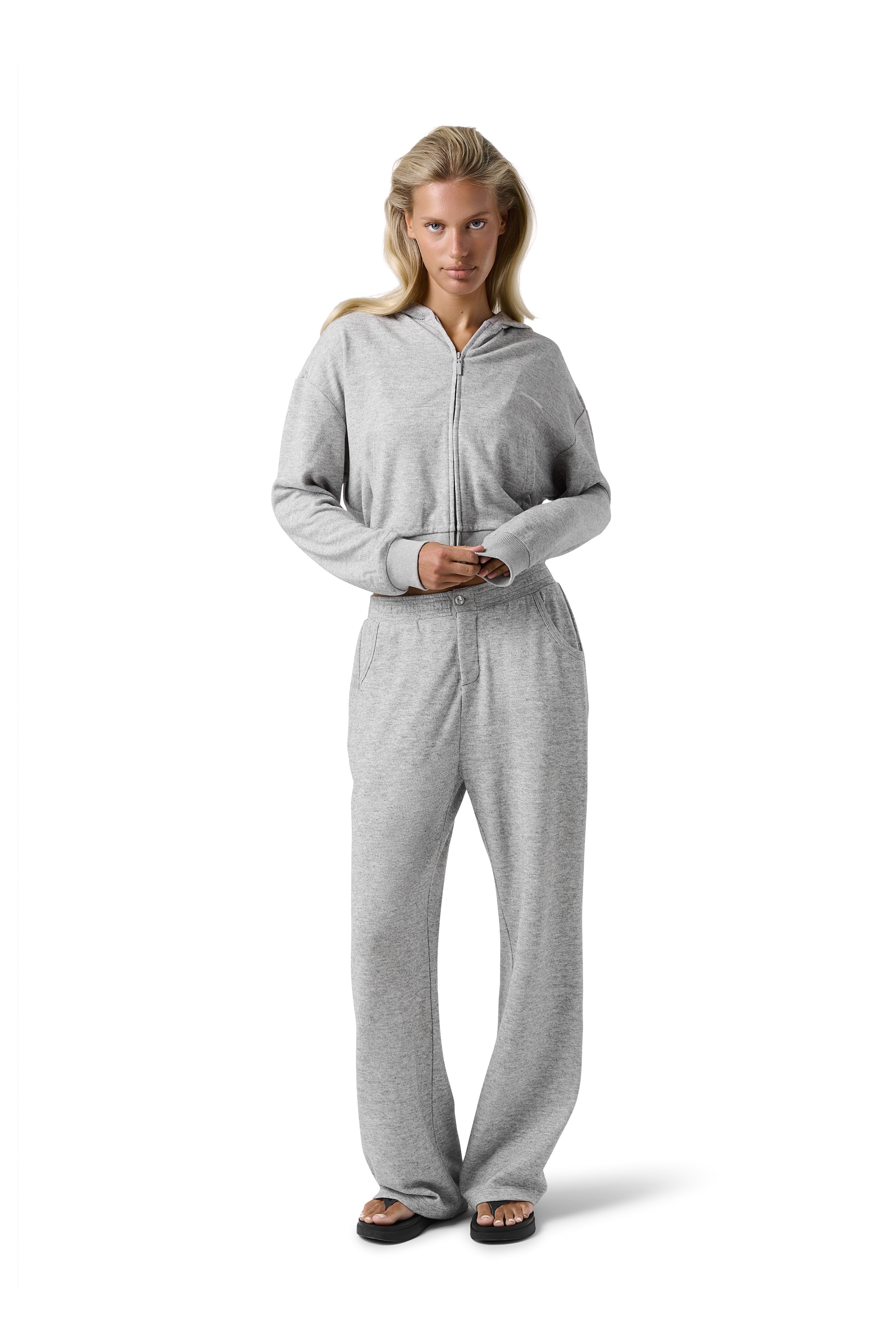 Slacks Soft Zip-Up Women's Hoodie - Grey