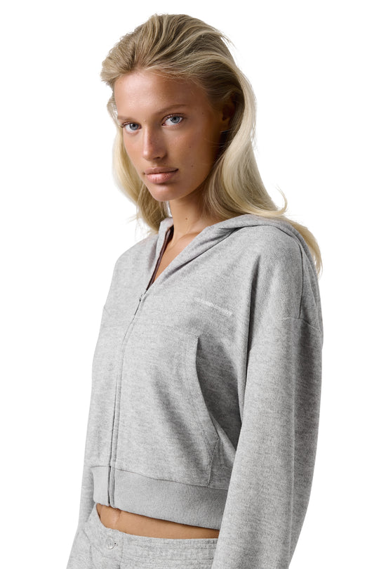 Slacks Soft Zip Up in Light Grey