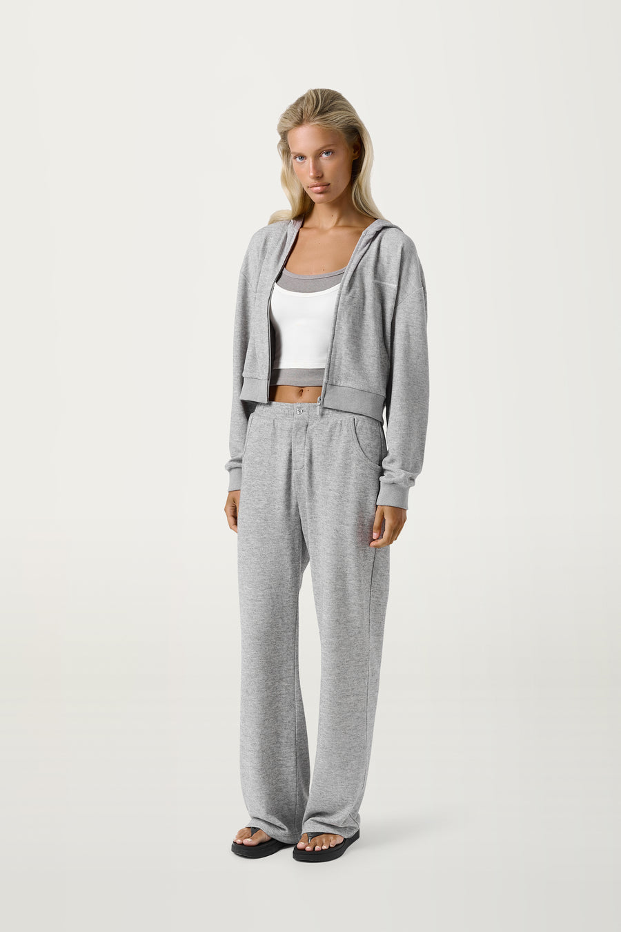 Slacks Soft Trouser in Light Grey