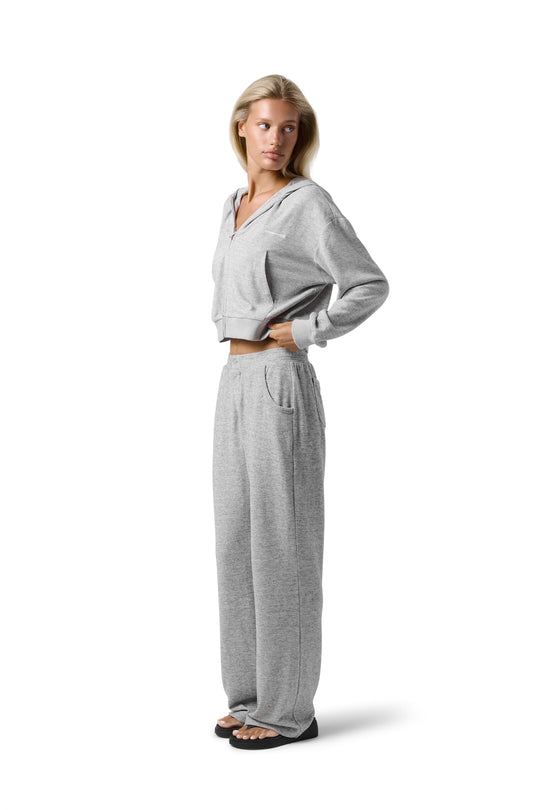 Slacks Soft Zip Up in Light Grey