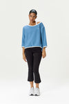 Pamela Cotton Cinch Sweatshirt in Cornflower Blue