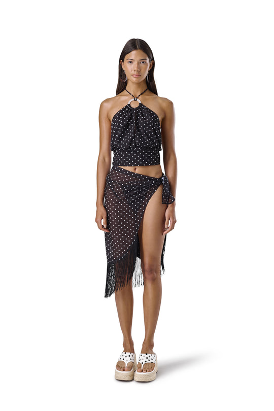 Minnie Tassel Sarong in Black