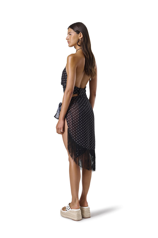 Minnie Tassel Sarong in Black