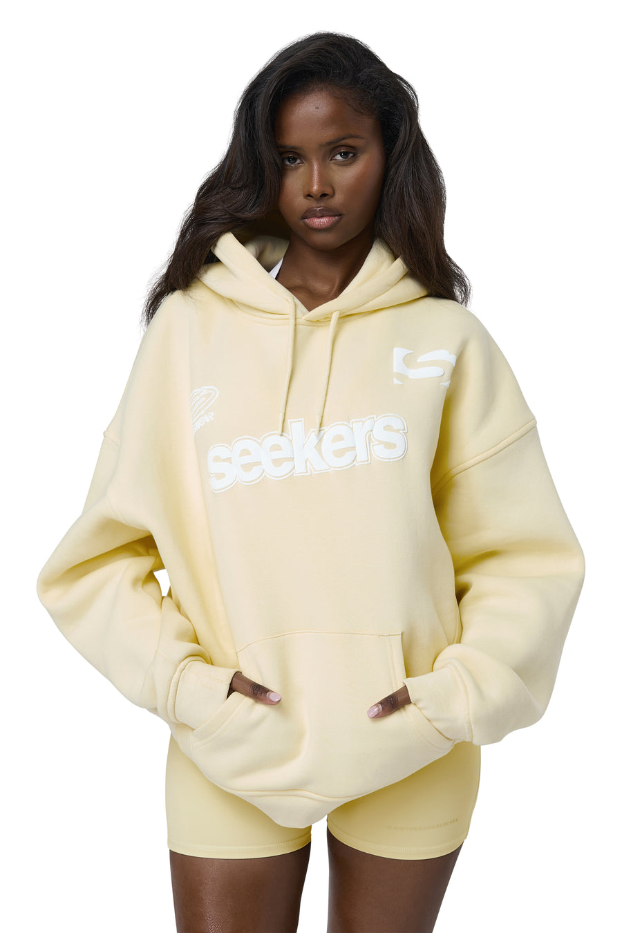 Seekers Motif Hoodie in Butter