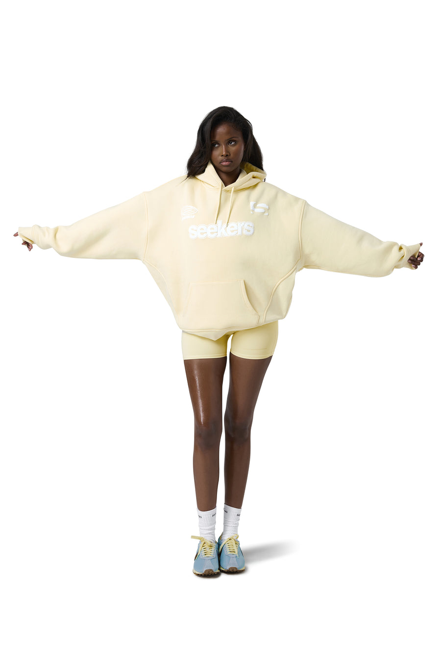 Seekers Motif Hoodie in Butter