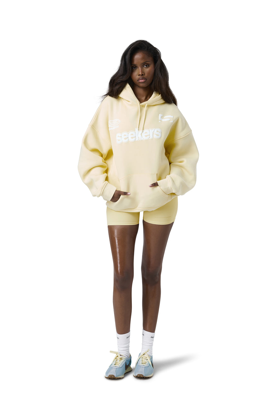 Seekers Motif Hoodie in Butter