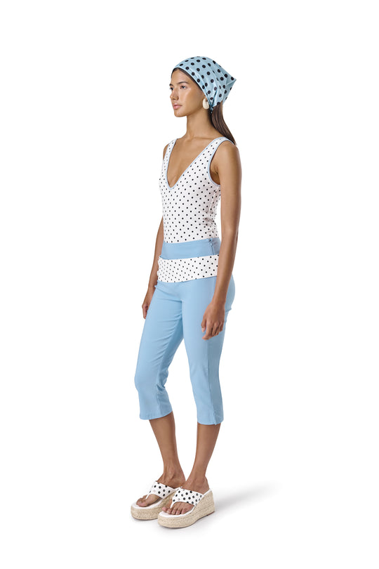 Polka Scarf in Powder Blue