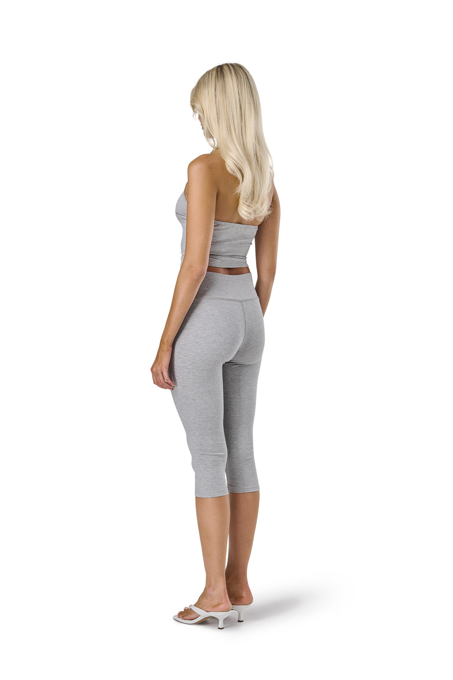 Huggie Capri Leggings in Marl Grey