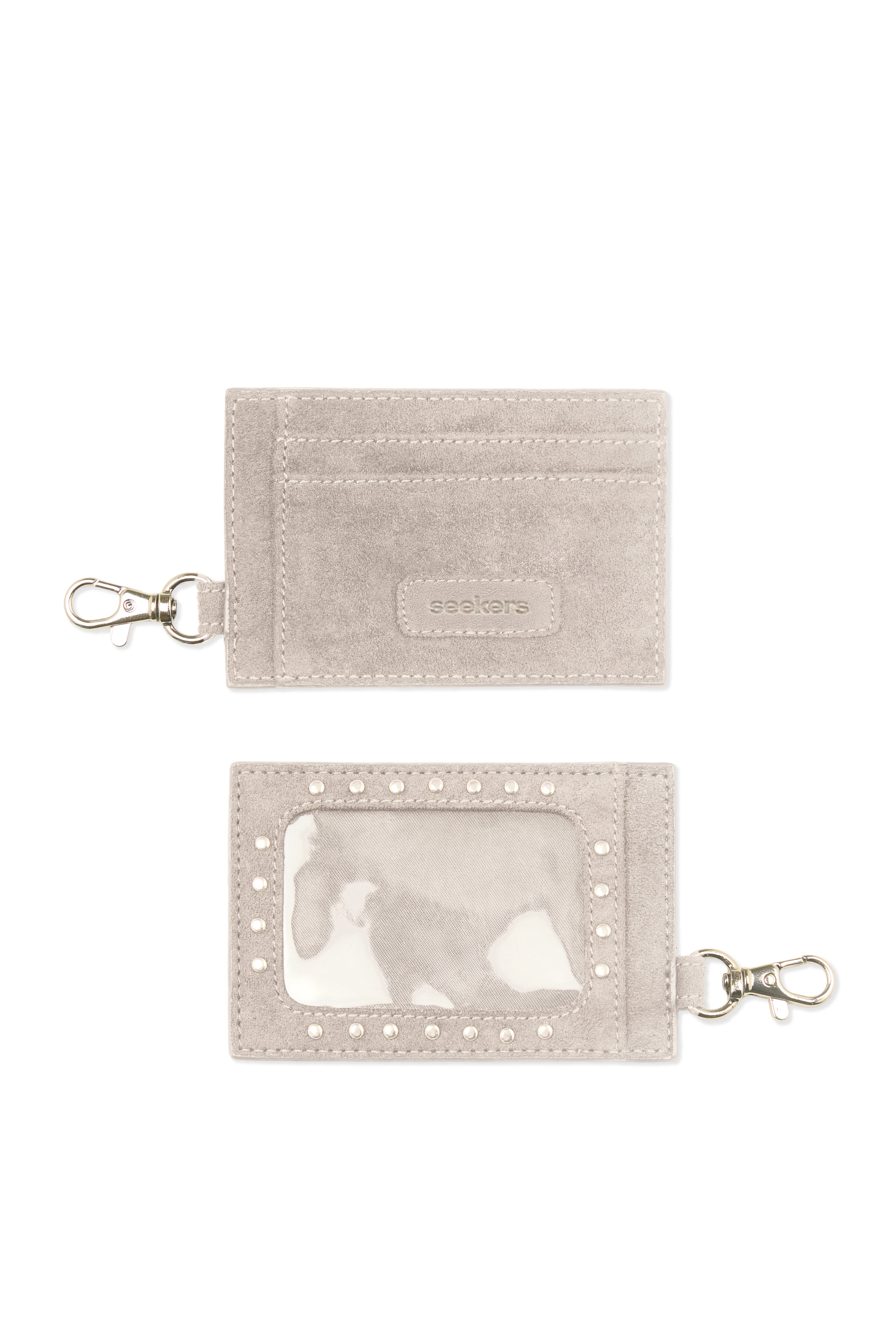 Martha Faux Suede Cardholder in Beige