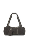 Martha Faux Suede Carryall in Dark Grey