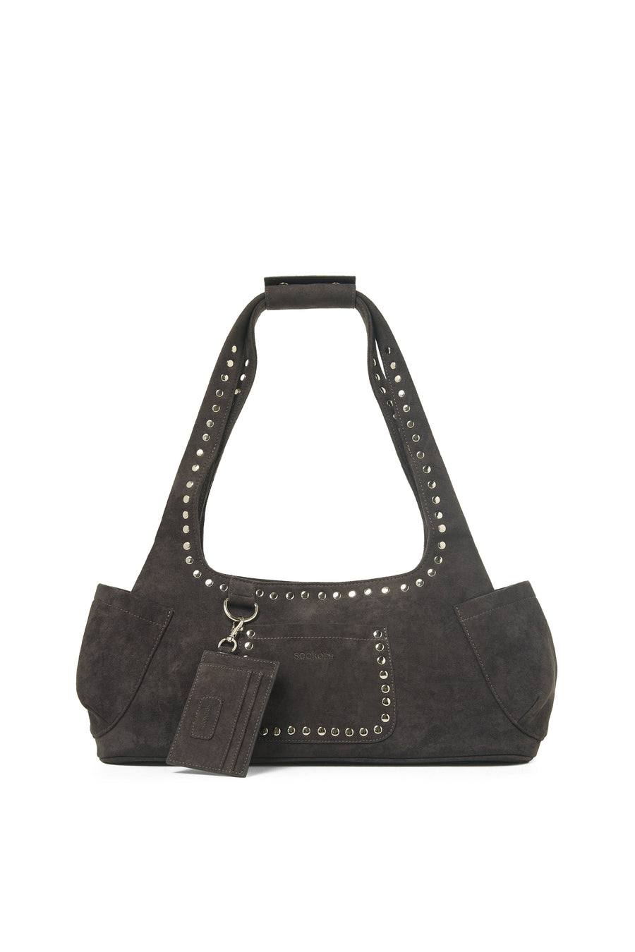 Martha Faux Suede Carryall in Dark Grey