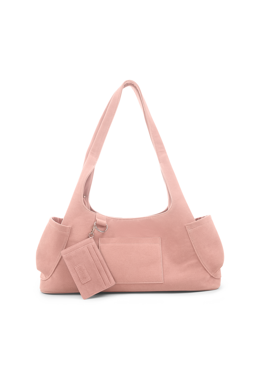 Martha Faux Suede Carryall in Rose