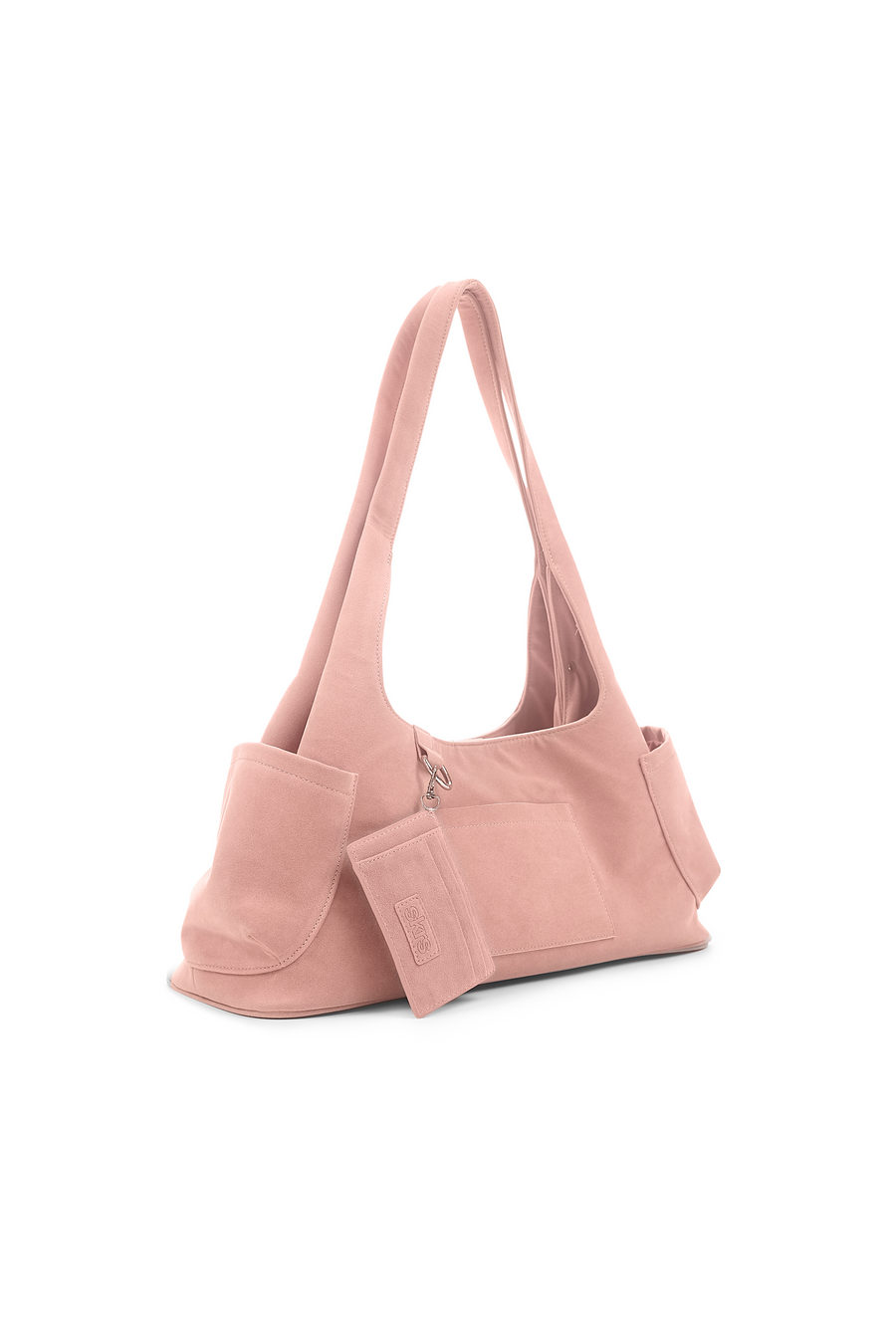 Martha Faux Suede Carryall in Rose
