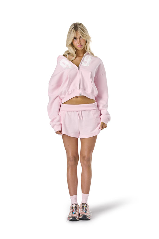 99 Shrunken Zip Hoodie in Bunny