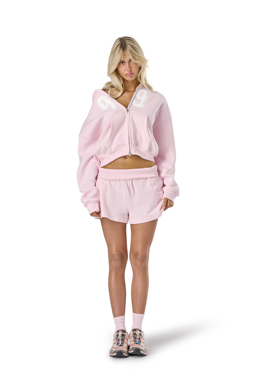 99 Shrunken Zip Hoodie in Bunny