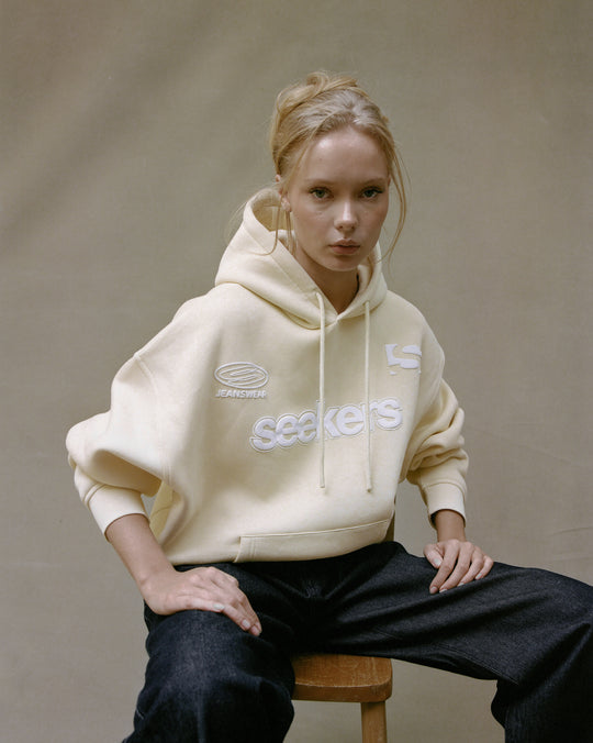 Seekers Motif Hoodie in Butter Yellow