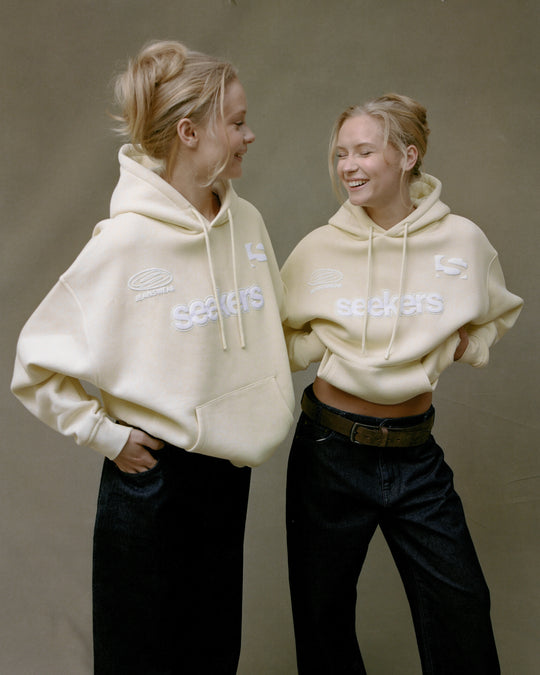 Seekers Motif Hoodie in Butter Yellow