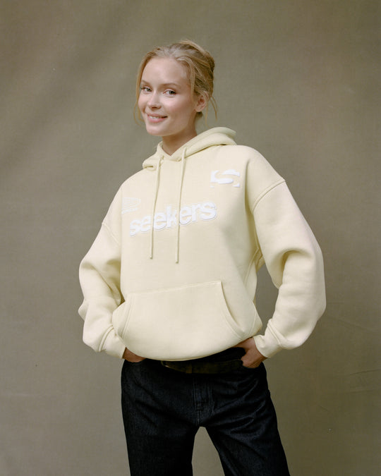 Seekers Motif Hoodie in Butter Yellow