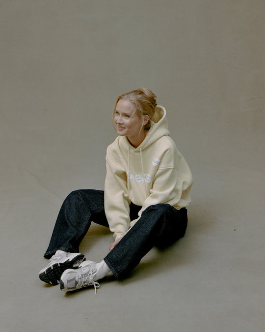 Seekers Motif Hoodie in Butter Yellow