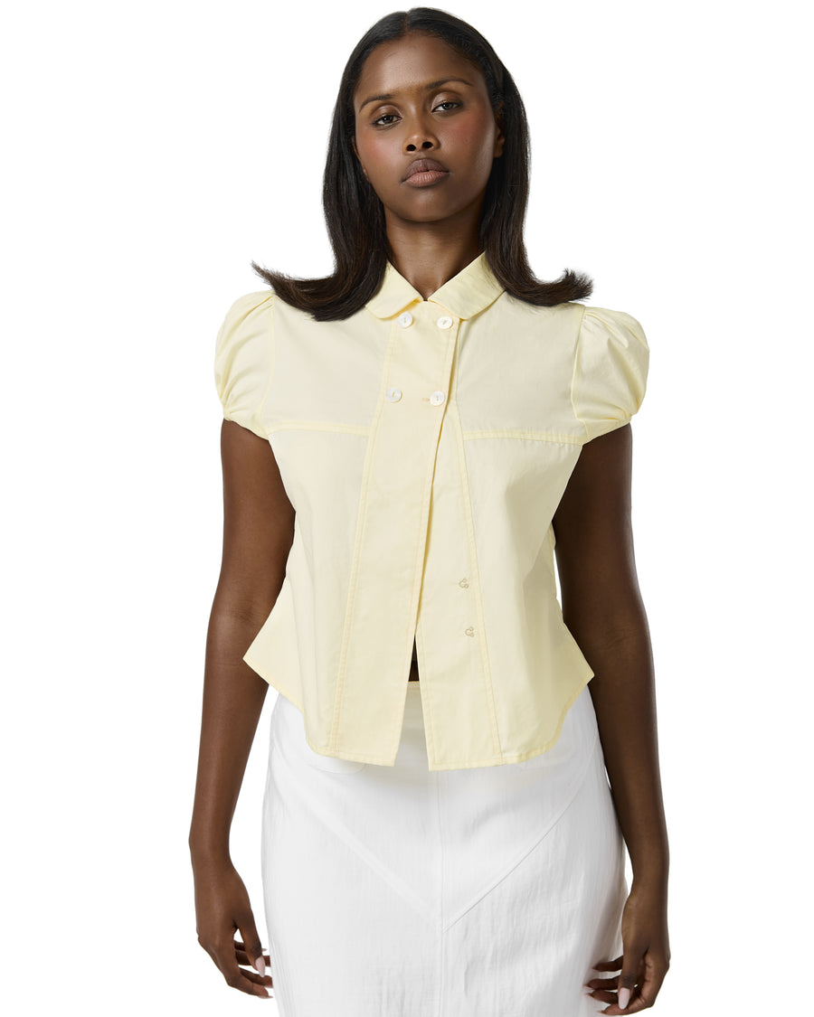 Wendy Poplin Blouse in Soft Yellow