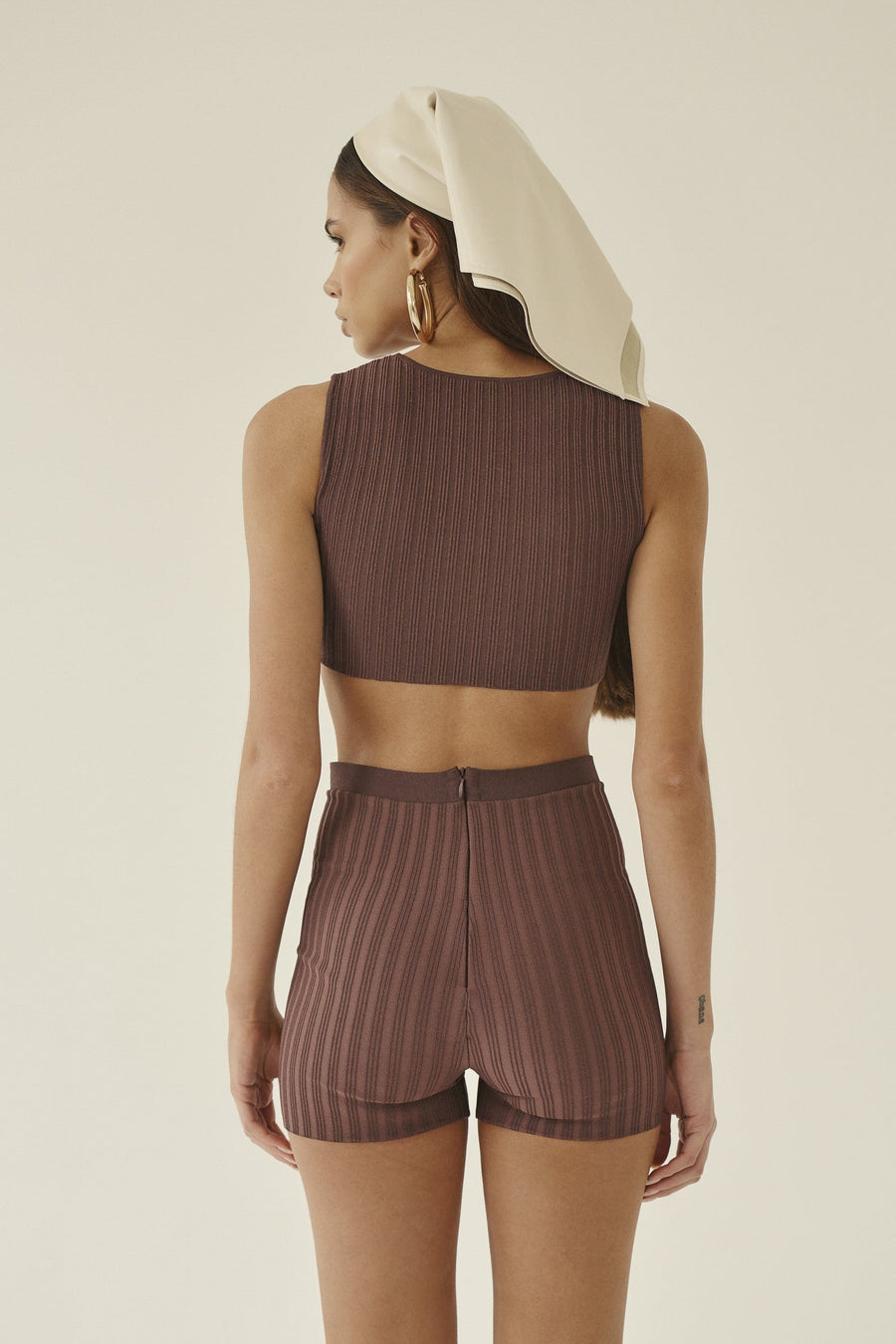 "COLT" Bandage Crop in Chocolate